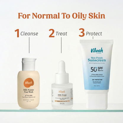 Vilvah Milk Powder Face Wash For Deep Cleansing With Rice Milk, Papain Enzymes & Hyaluronic Acid