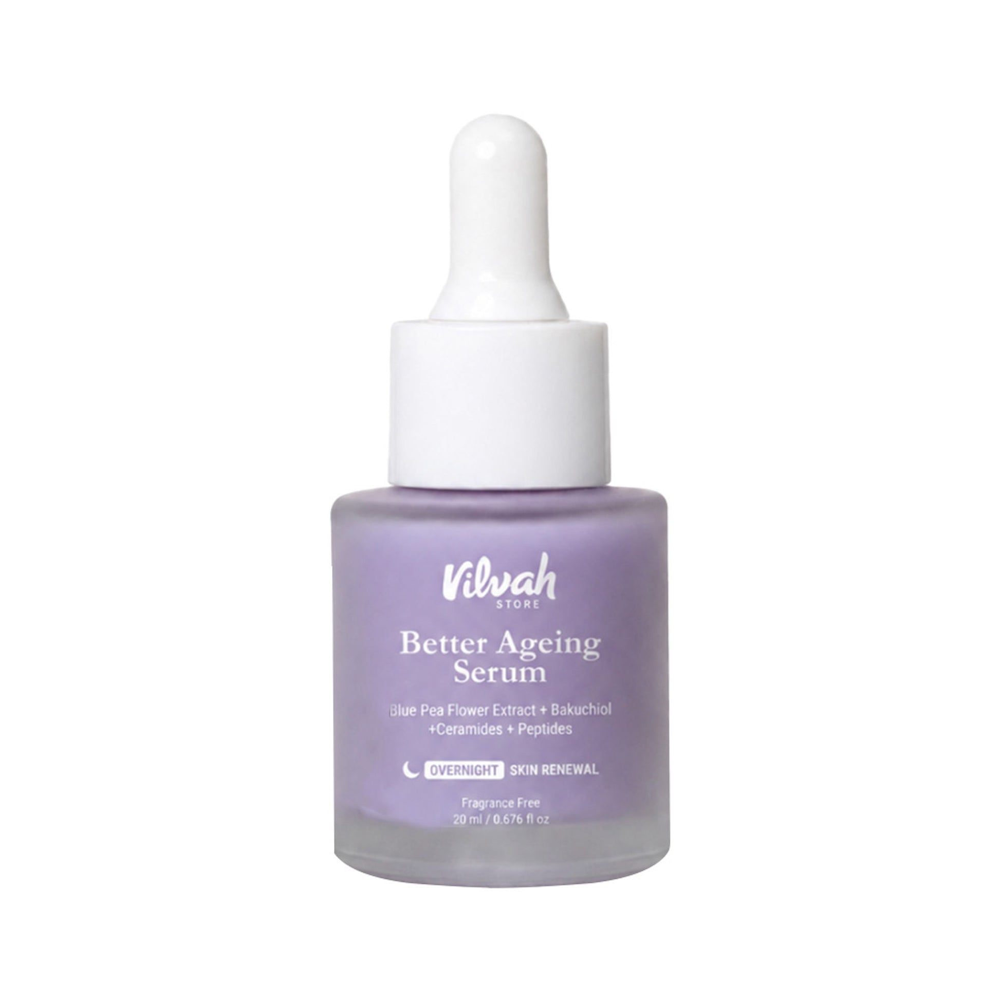 VILVAH Better Ageing Overnight Serum with BluePea Flower Extract, Bakuchiol, Ceramides & Peptides