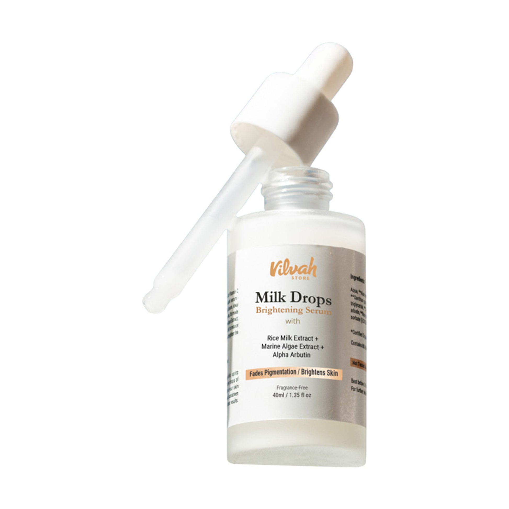 Vilvah Milk Drops Brightening Serum For Hydrated Skin, Dark Spot Care & Hyperpigmentation