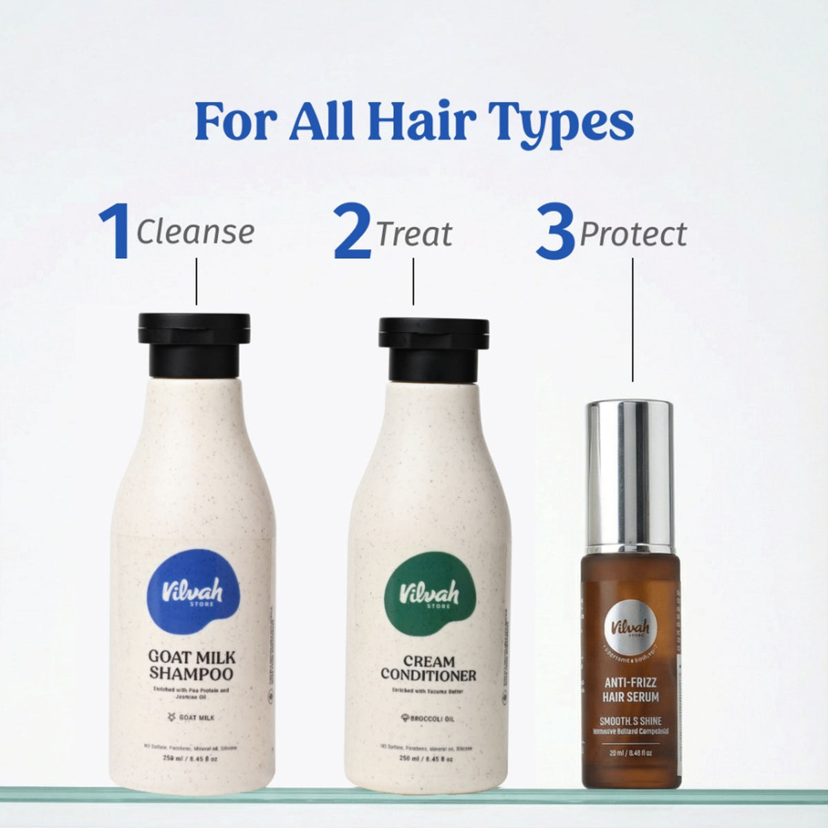 Vilvah Goat Milk Shampoo Combats Frizz, Repairs Damage & Strengthens Roots With Pea Protein
