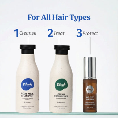 Vilvah Goat Milk Shampoo Combats Frizz, Repairs Damage & Strengthens Roots With Pea Protein