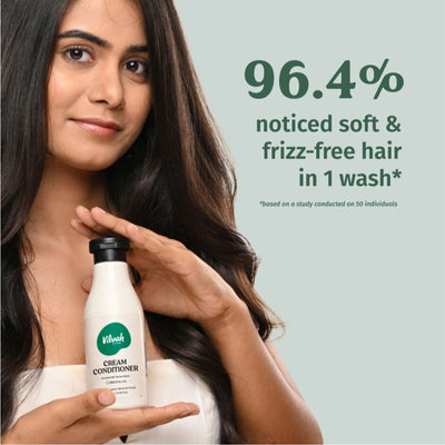 Vilvah Cream Conditioner Reduces Frizz, Softens Hair & Deeply Conditions With Tucuma & Broccoli Oil