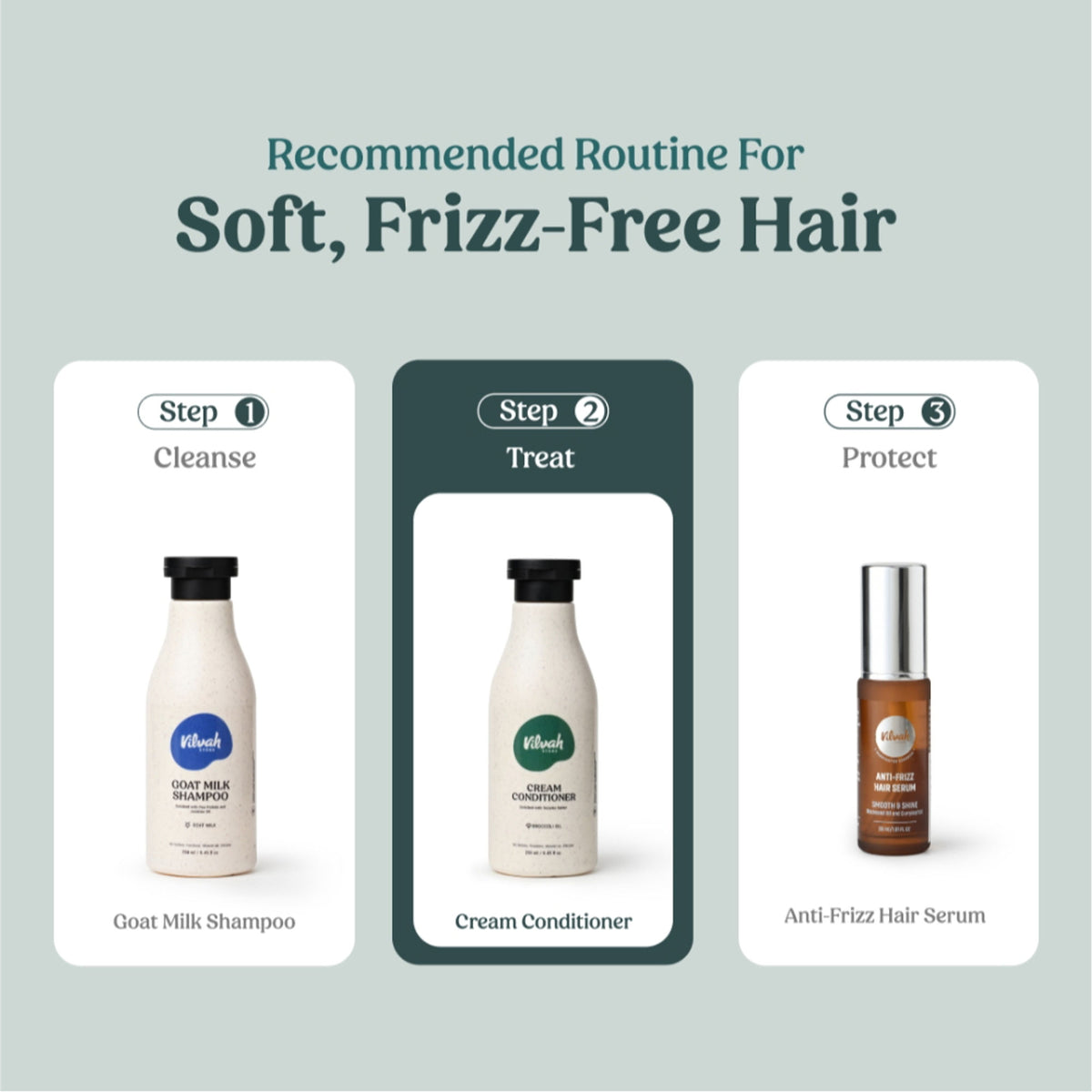 Vilvah Cream Conditioner Reduces Frizz, Softens Hair & Deeply Conditions With Tucuma & Broccoli Oil