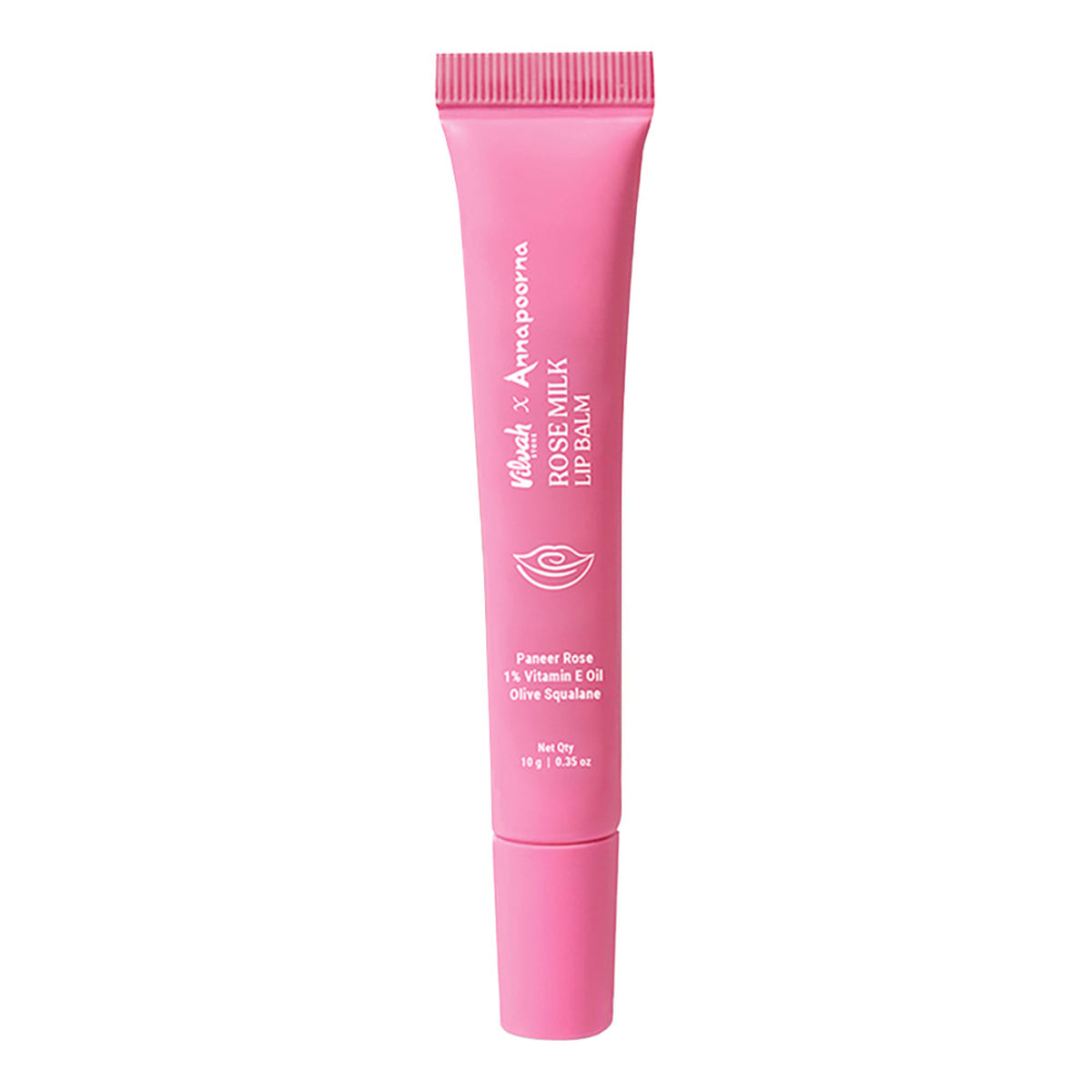 Vilvah Rose Milk Lip Balm With Pink Tint & Enriched With Rose Petals, Vitamin E & Olive Squalane