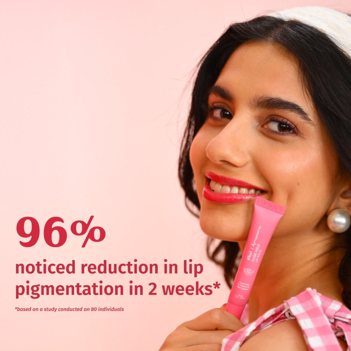 Vilvah Rose Milk Lip Balm With Pink Tint & Enriched With Rose Petals, Vitamin E & Olive Squalane