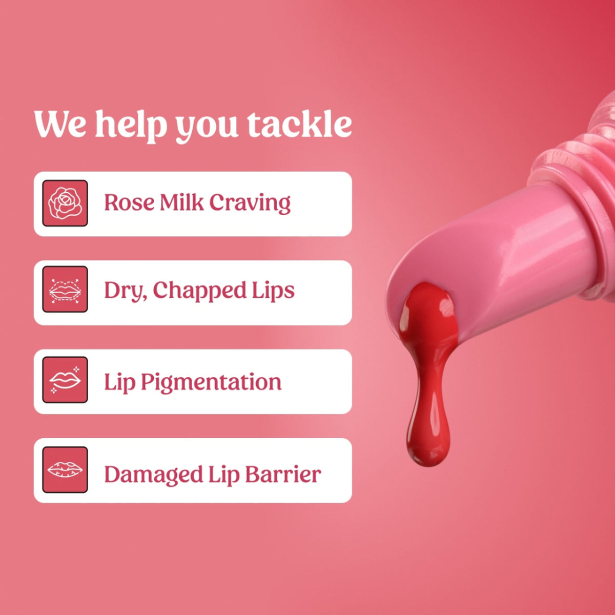 Vilvah Rose Milk Lip Balm With Pink Tint & Enriched With Rose Petals, Vitamin E & Olive Squalane