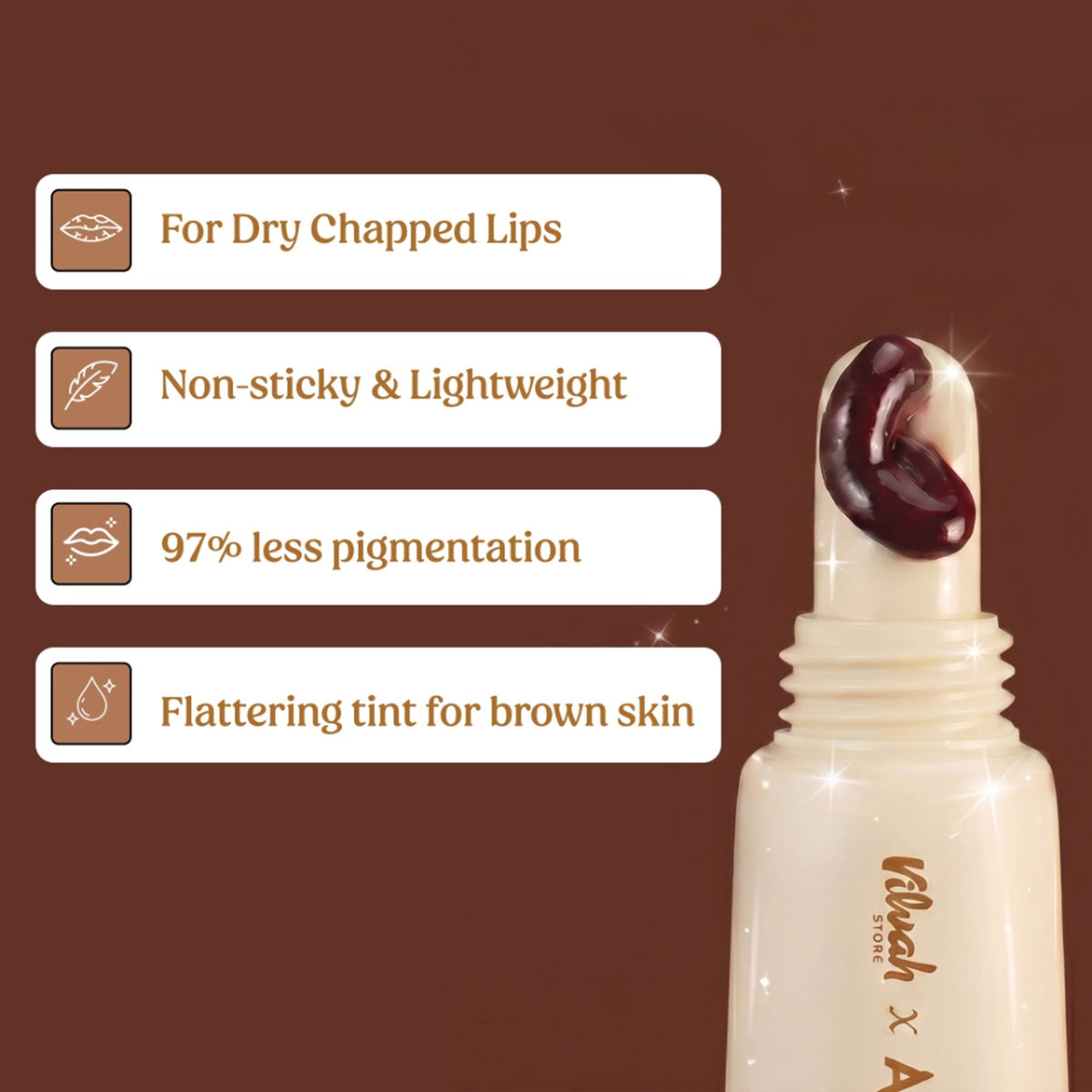 VILVAH Cream Bun Lip Balm With Warm Brown Tint