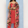 Dhiyona VA Women'sStriped Regular Pure Cotton Kurta with Trousers & With Dupatta