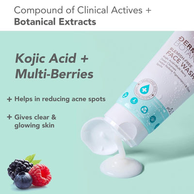 Lotus DermaBotanics Kojic Acid + Multi Berry Blemish-Free Face Wash, pH5.5, For Sensitive Skin