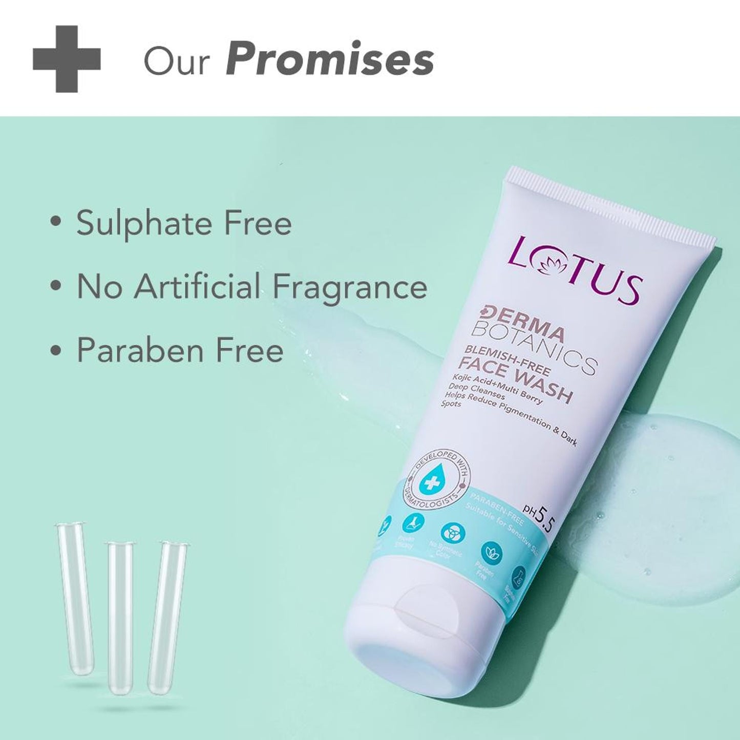 Lotus DermaBotanics Kojic Acid + Multi Berry Blemish-Free Face Wash, pH5.5, For Sensitive Skin additional image 7