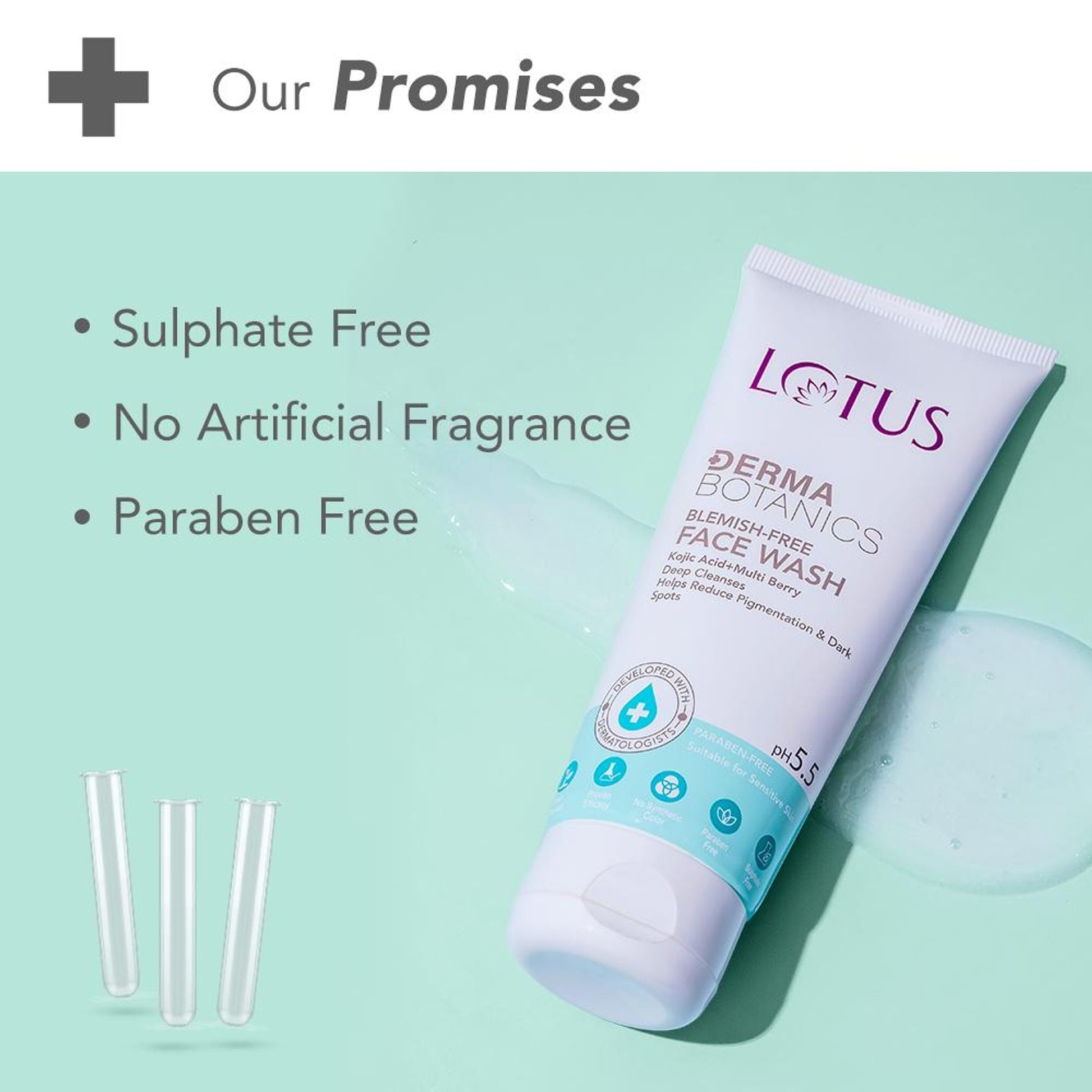 Lotus DermaBotanics Kojic Acid + Multi Berry Blemish-Free Face Wash, pH5.5, For Sensitive Skin additional image 7