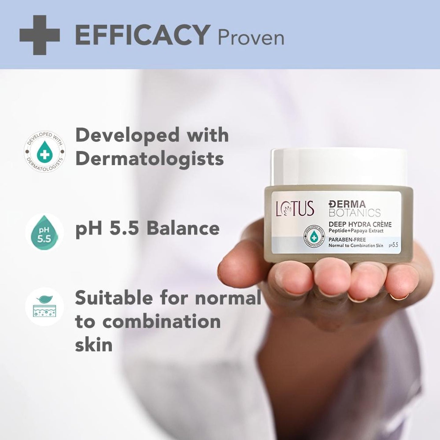 Lotus DermaBotanics Peptide + Papaya Extract Deep Hydra Creme, pH5.5, Normal to Combination Skin additional image 3