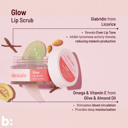 Biocule Vitamin E Glow Lip Scrub Balm For Bright & Glowing Lips With Peppermint