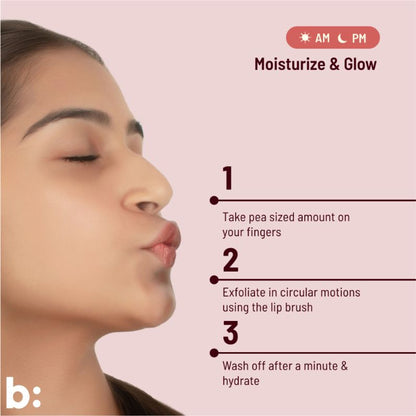Biocule Vitamin E Glow Lip Scrub Balm For Bright & Glowing Lips With Peppermint
