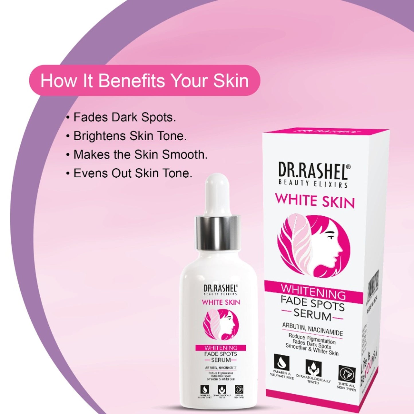 DR. RASHEL White Skin Face Serum Reduces Pigmentation, Dark Spots & Wrinkles
