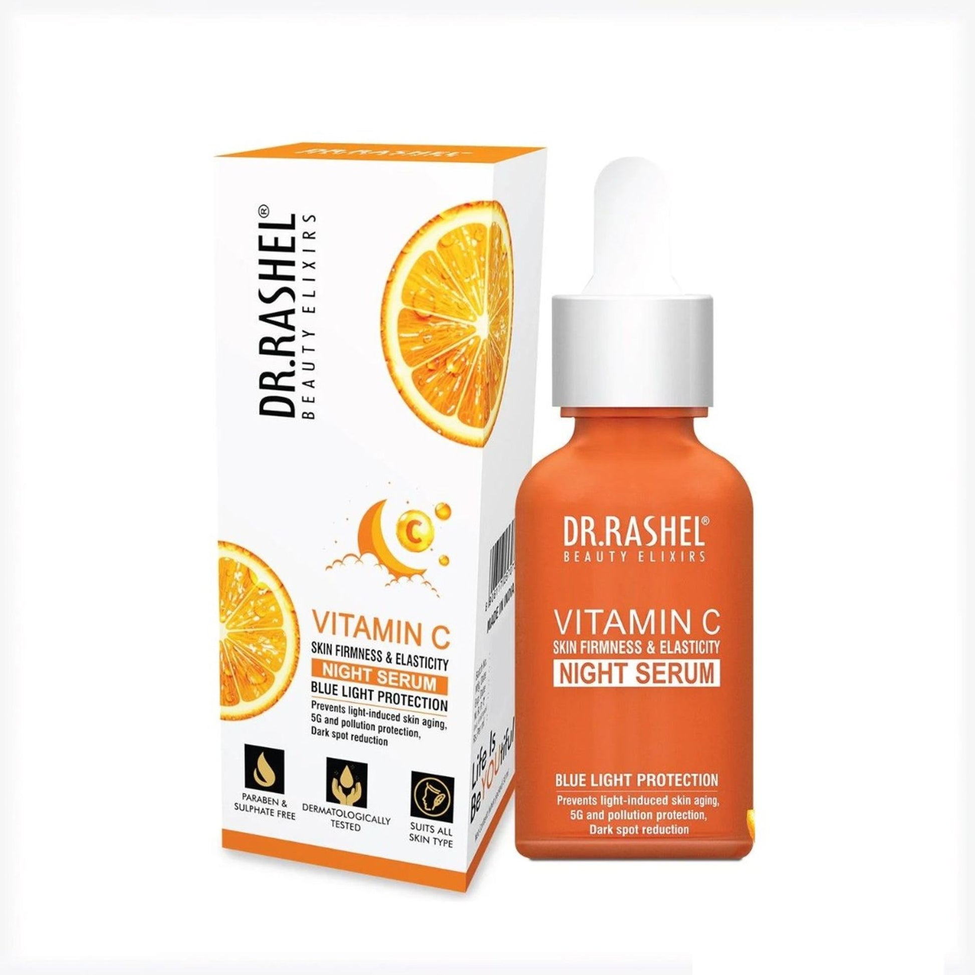 DR. RASHEL Vitamin C Night Serum Brightens, Hydrates & Repairs Skin Overnight