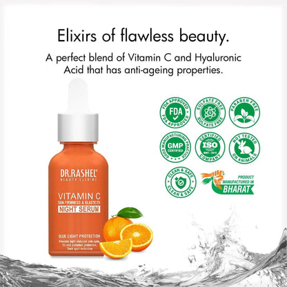 DR. RASHEL Vitamin C Night Serum Brightens, Hydrates & Repairs Skin Overnight