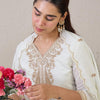 Dhiyona IE Women Paisley Embroidered Regular Kurta with Trousers & With Dupatta