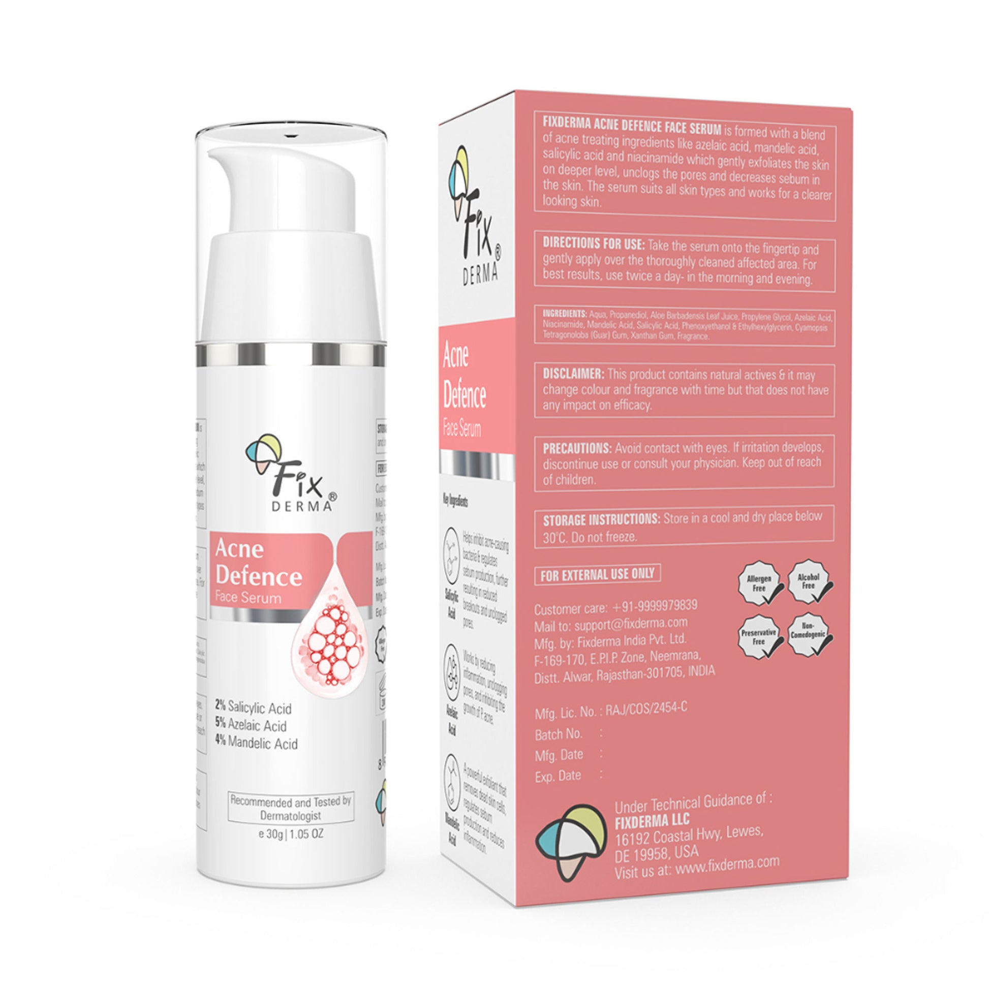 Fixderma Acne Defence Face Serum with 2% Salicylic Acid for Anti Acne & Spot Treatment