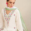 Women's Floral Embroidered Pure Cotton Kurta With Trousers & Dupatta