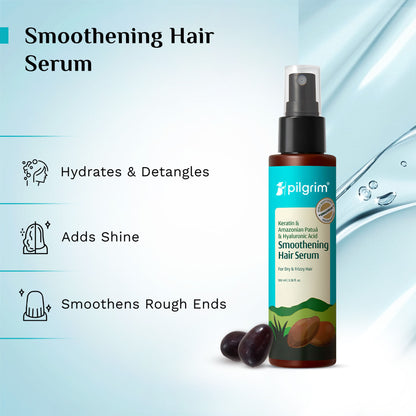 Pilgrim Patua & Hyaluronic Acid Smoothing Hair Serum for Dry & Frizzy Hair