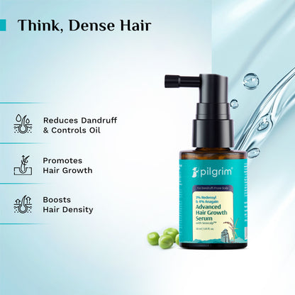 Pilgrim 3% Redensyl & 4% Anagain Advance Hair Growth Serum With Seascalp For Dandruff Prone Scalp