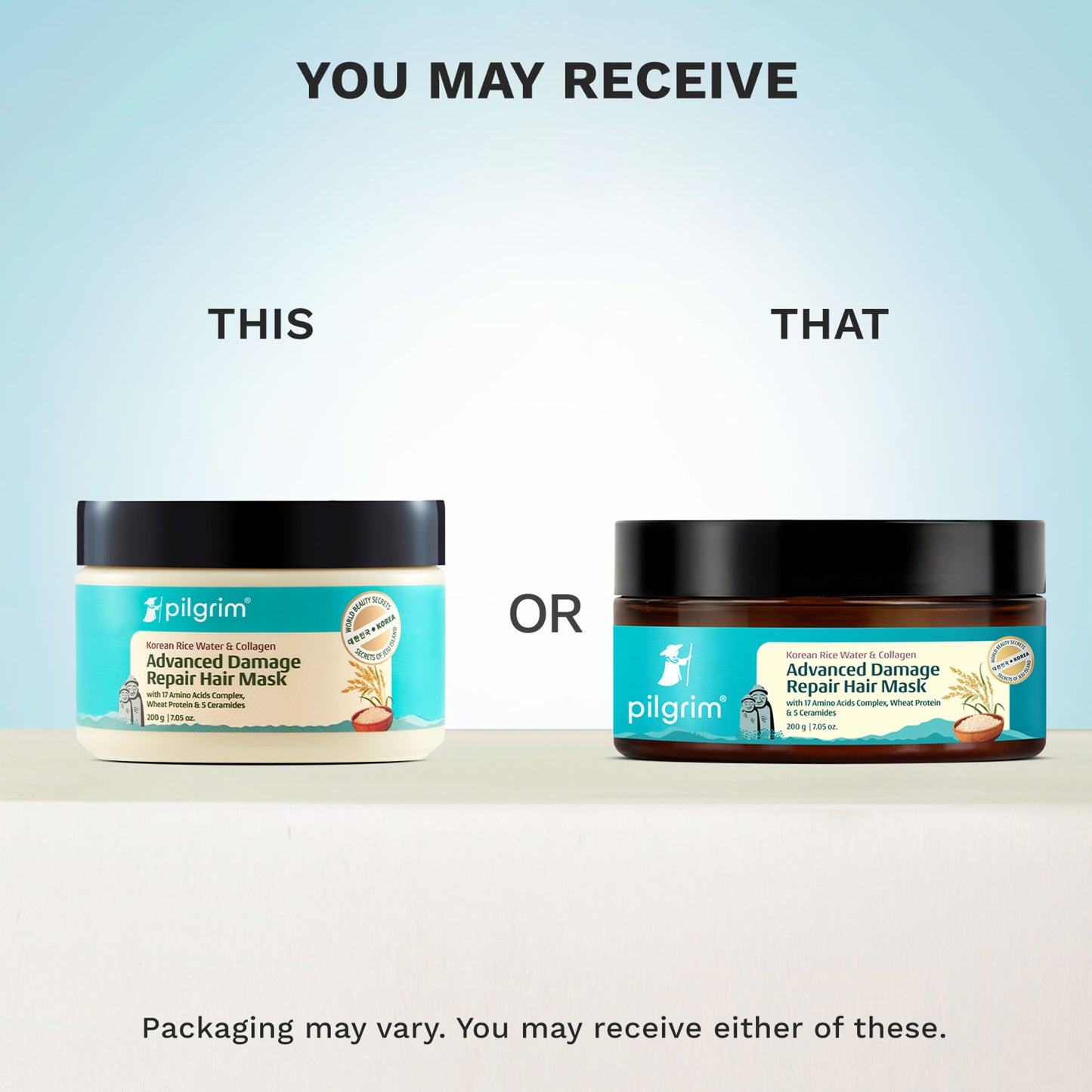 Pilgrim Korean Rice Water & Collagen Damage Repair Hair Mask Dry & Frizzy Hair Up to 20X Softer Hair