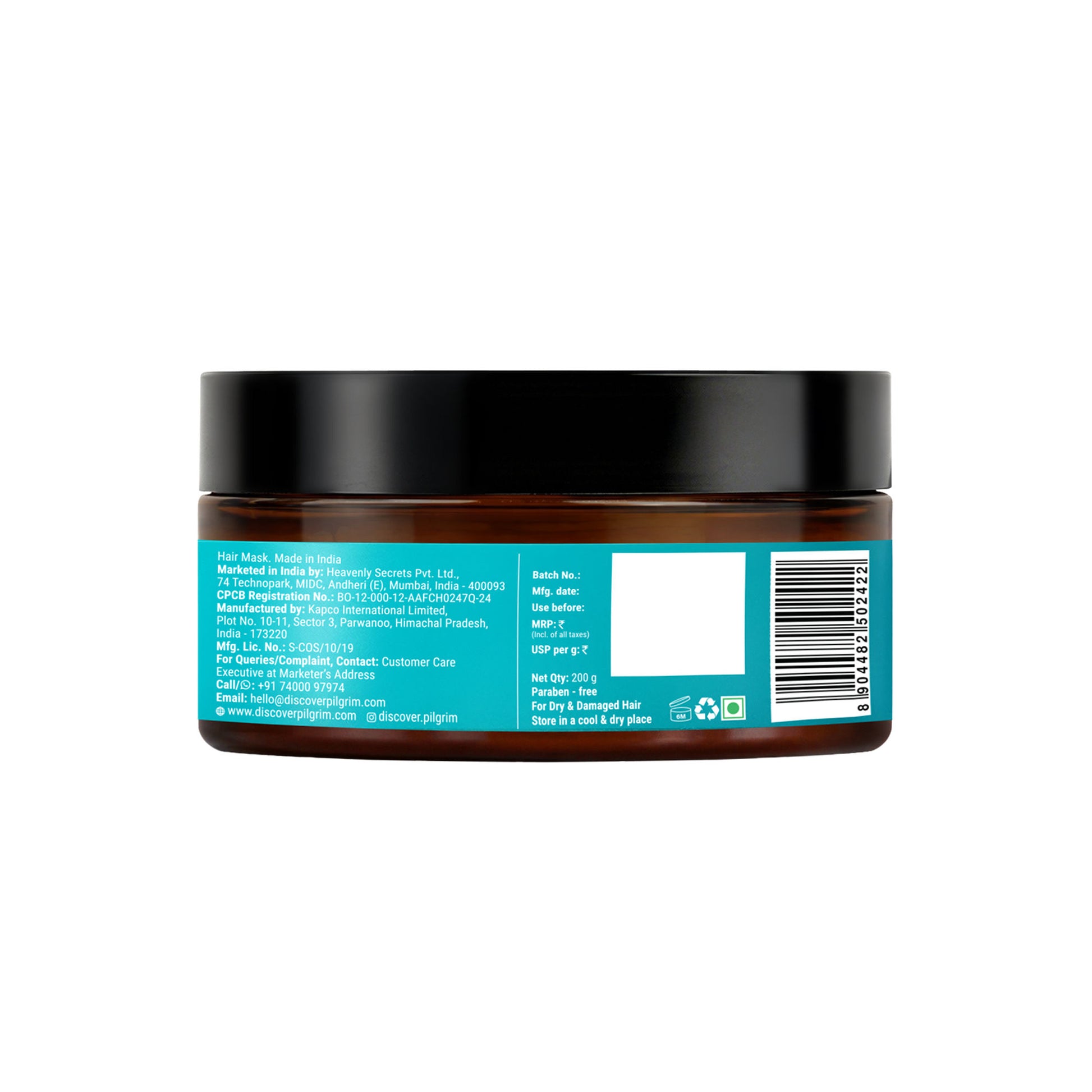 Pilgrim Korean Rice Water & Collagen Damage Repair Hair Mask Dry & Frizzy Hair Up to 20X Softer Hair