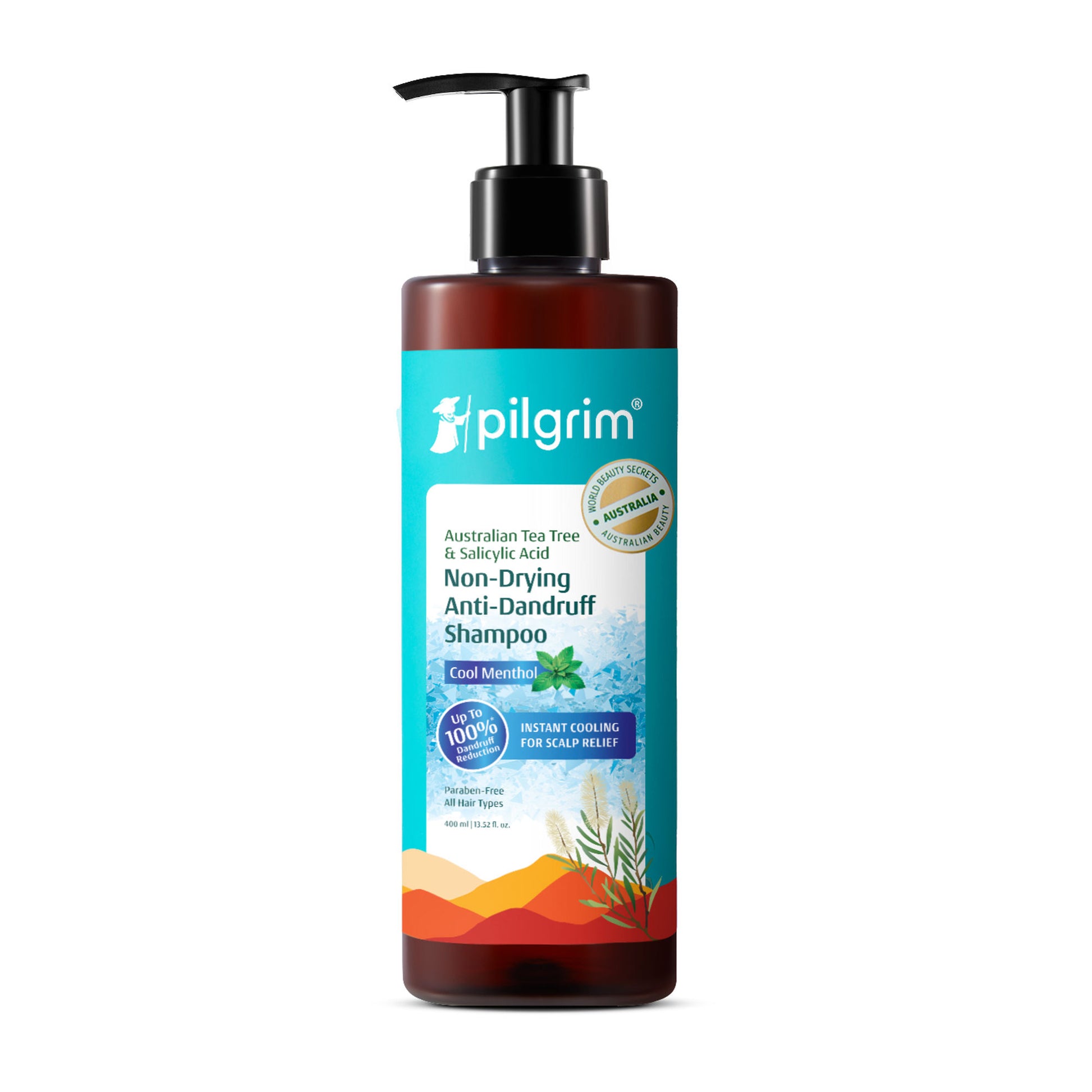 Pilgrim Australian Tea Tree & Salicylic Acid Cool Menthol Non-Drying Anti-Dandruff Shampoo