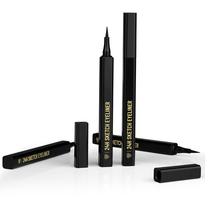 PAC 24H Sketch Eyeliner - 0.2mm Precision Tip, Deep Black Matte Finish, Waterproof & Smudgeproof