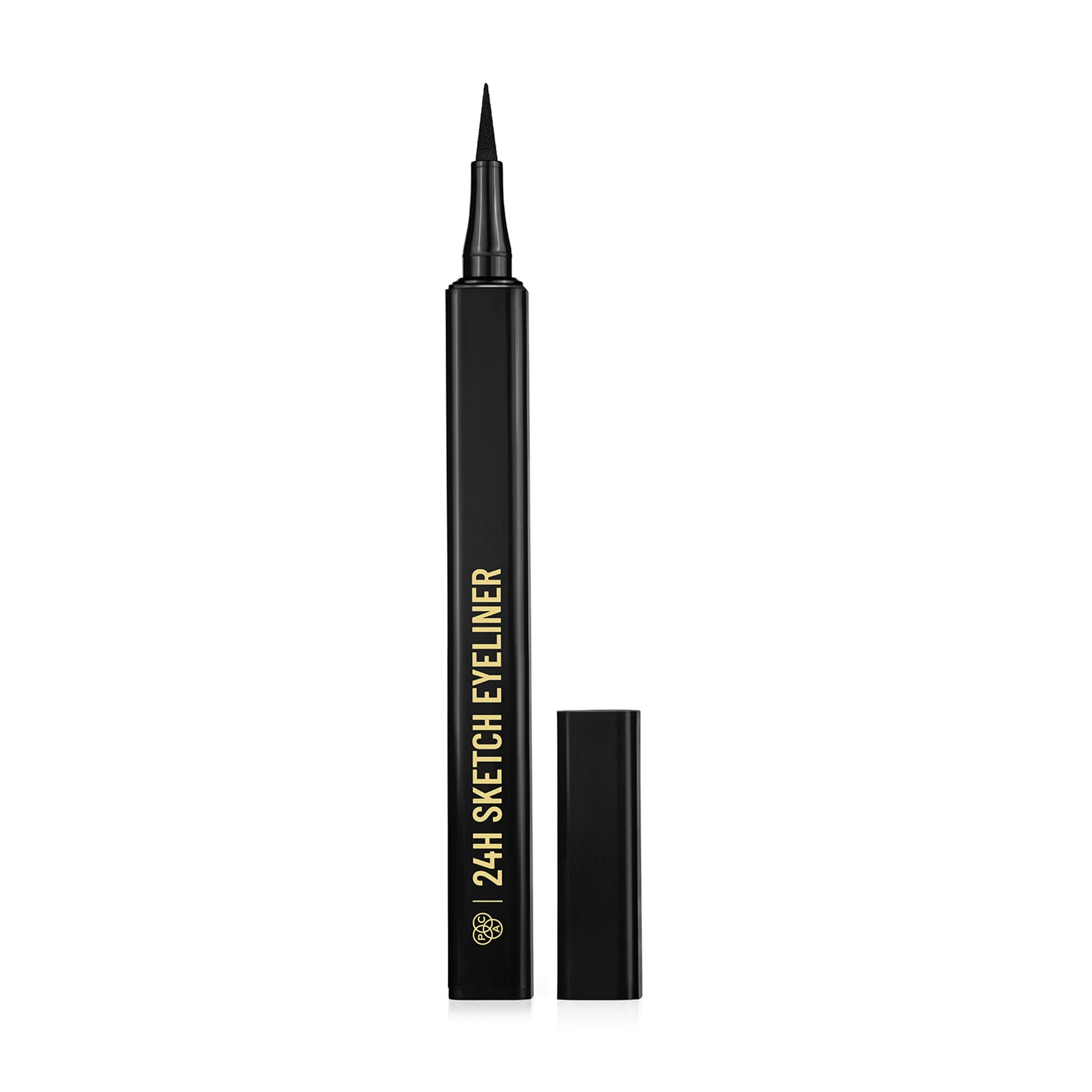 PAC 24H Sketch Eyeliner - 0.2mm Precision Tip, Deep Black Matte Finish, Waterproof & Smudgeproof