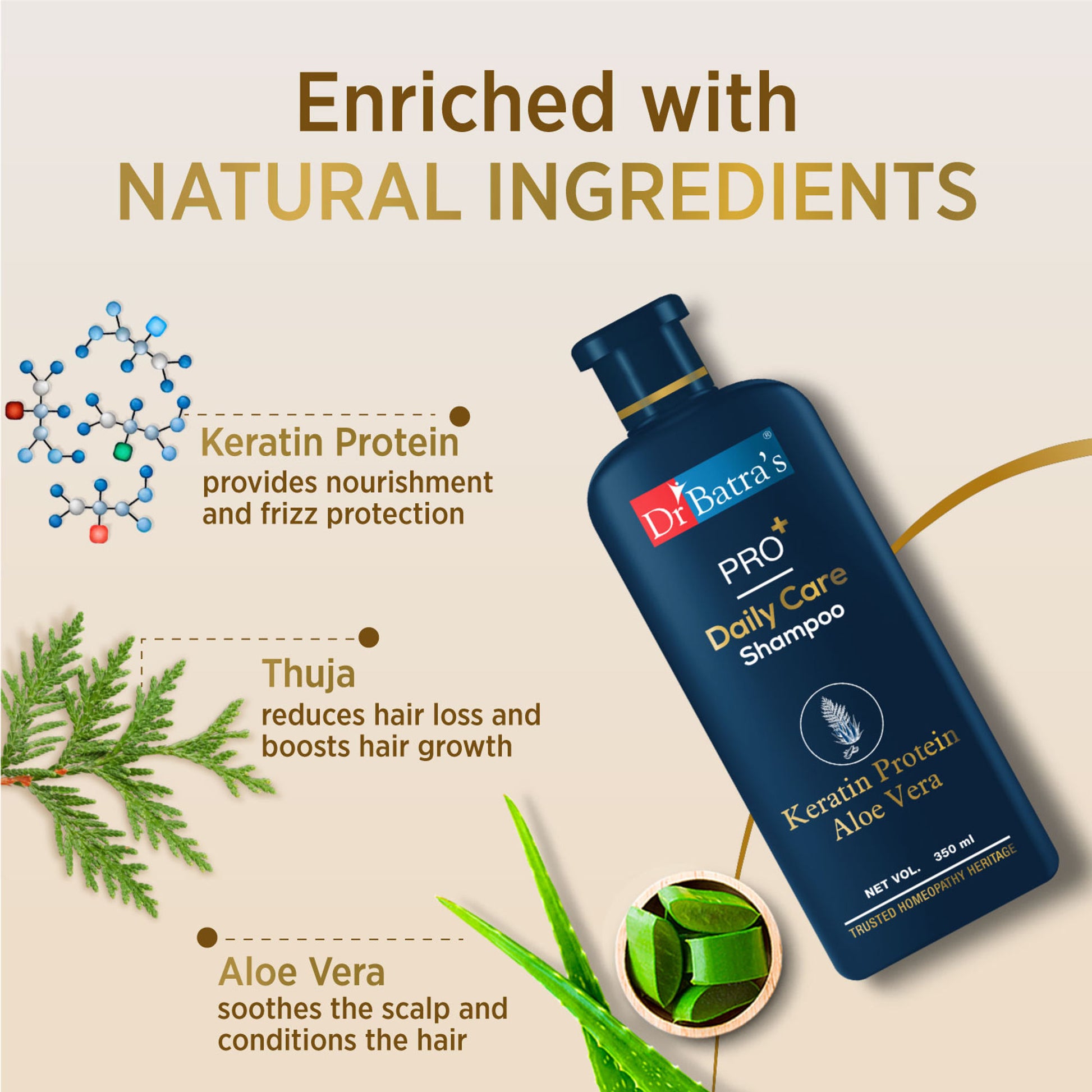 Dr Batra's PRO+ Daily Care Shampoo with Keratin Protien Daily Care Shampoo (Pack of 1)