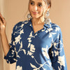 Dhiyona IE Floral Printed Three-Quarter Sleeves Tunic With Trouser
