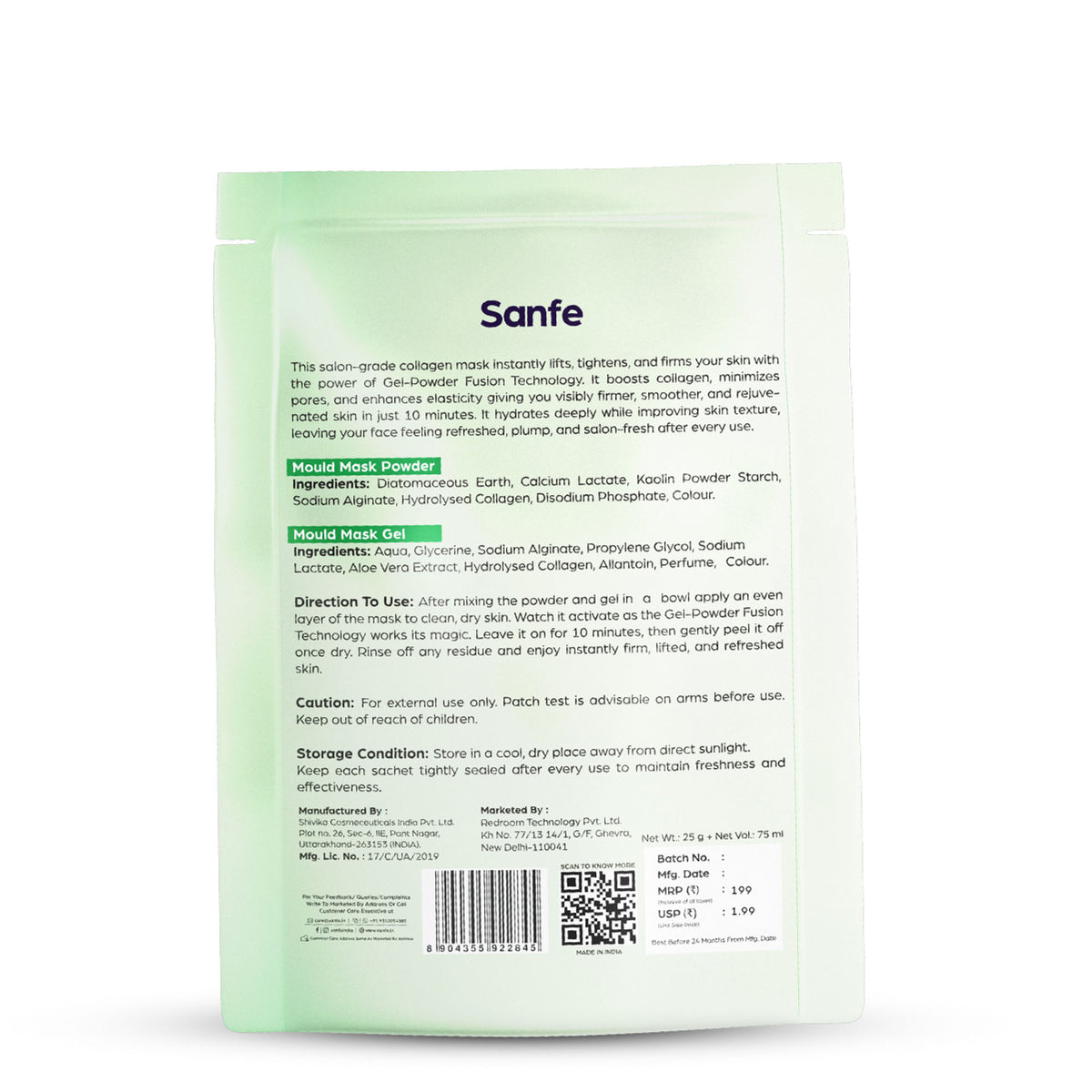 Sanfe Salon Grade Skintight Collagen Peel Off Mask