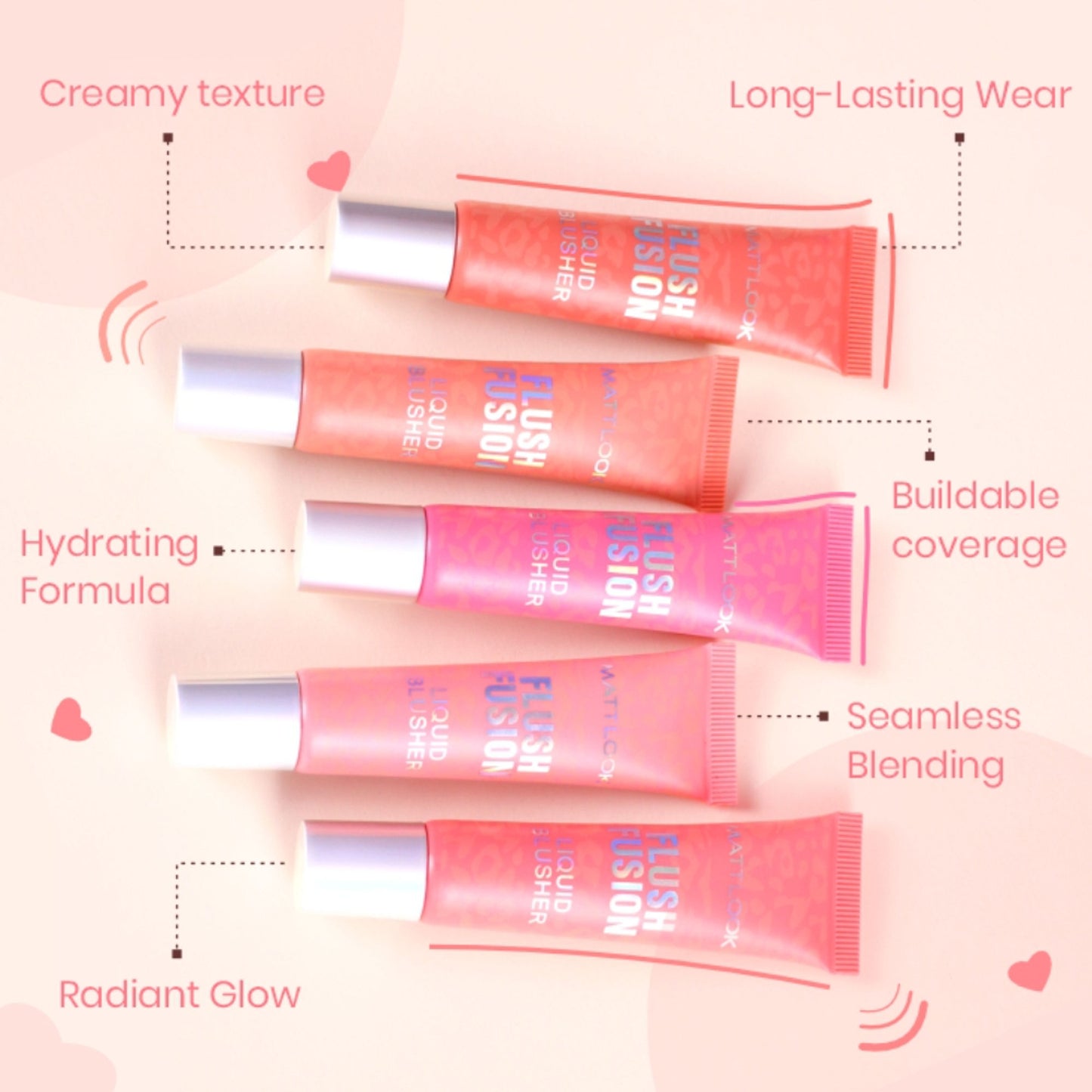 Matt look Flush Fusion Liquid Blusher - Rosy Charm-05