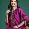 Indyancart IE Paisley Embroidered Sequinned Kurta with Trousers & With Dupatta