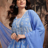 Indyancart SN Women's Embroidered Kurta with Sharara & Dupatta