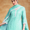 Dhiyona VA Women's Floral Embroidered Regular Thread Work Kurta with Trousers & Dupatta