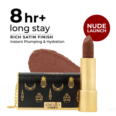 LoveChild Masaba The Batua Satin Lipstick - Chai Khari
