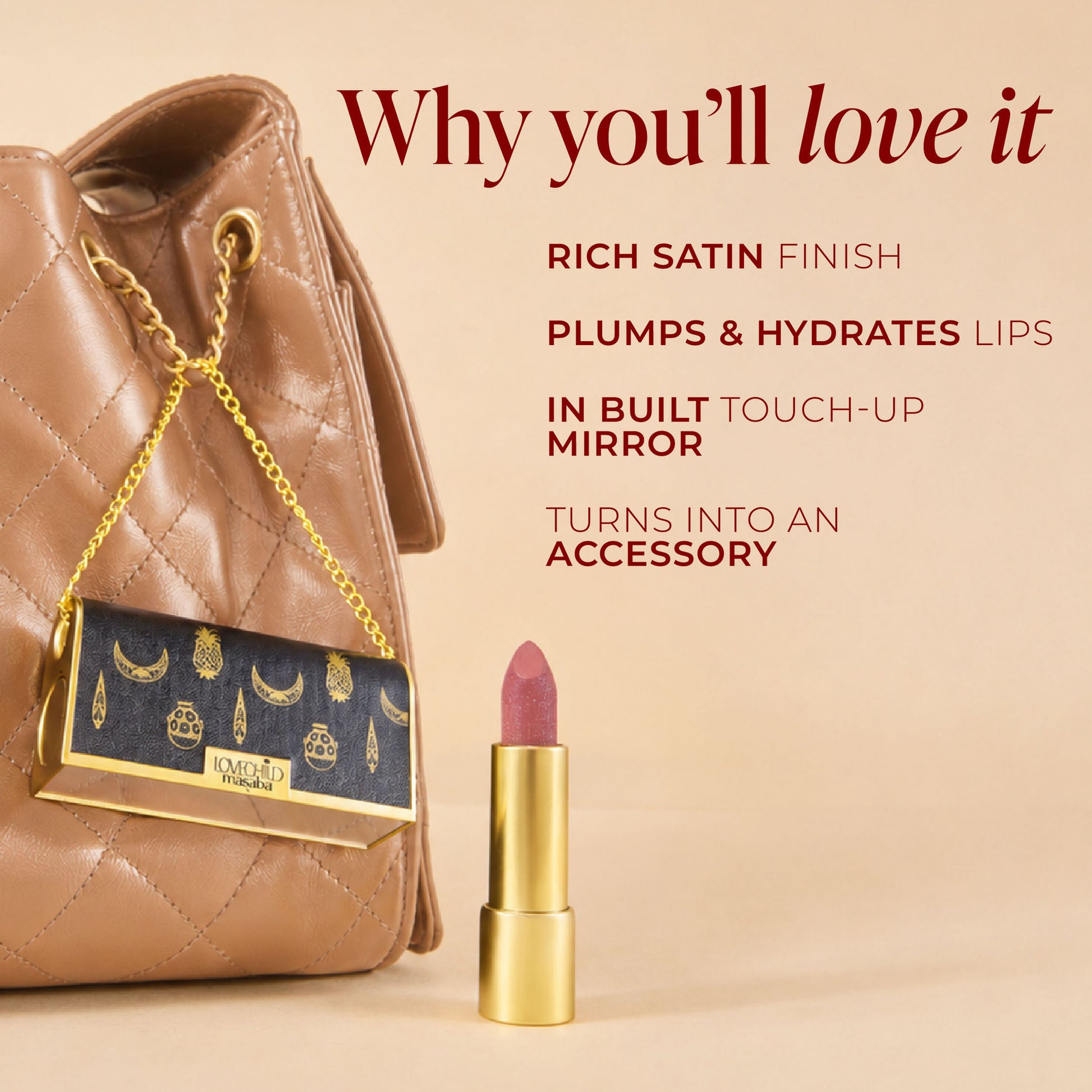LoveChild Masaba The Batua Satin Lipstick - Thak Gayi