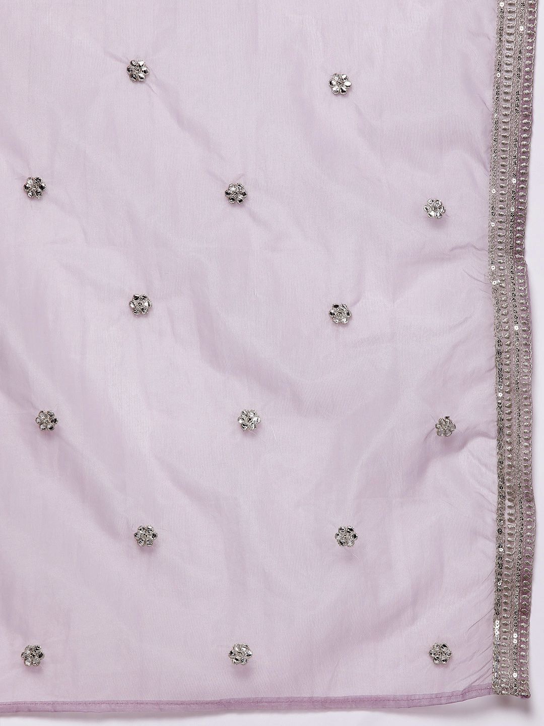 Indyancart IE Plus Size Embroidered Regular Sequinned Kurta with Trousers & With Dupatta