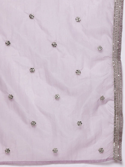 Indyancart IE Plus Size Embroidered Regular Sequinned Kurta with Trousers & With Dupatta