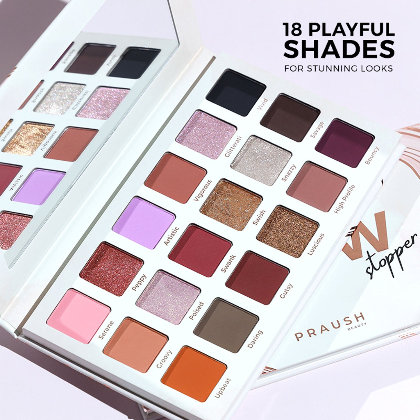 Praush Beauty The Showstopper Eyeshadow Palette With 18 Pigmented Shades
