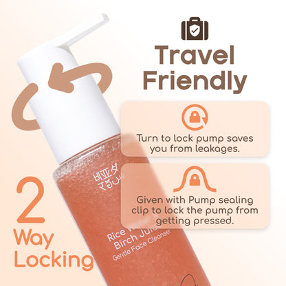 Beyond Rice Gentle Face Cleanser with rice water and birch juice in a white pump bottle, suitable for sensitive skin.