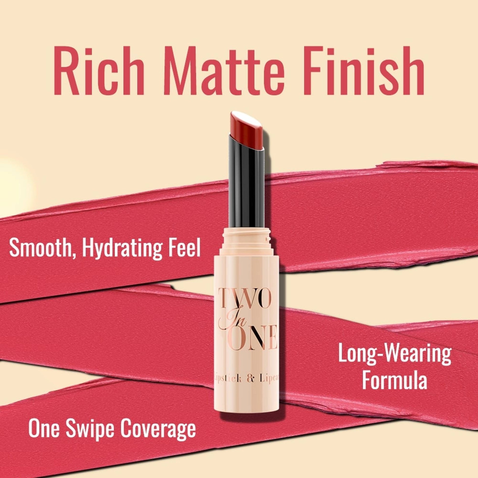 Character Two In One - Lipstick & Lipcare Hydrating Texture Waterproof and Long-Lasting - CTO105
