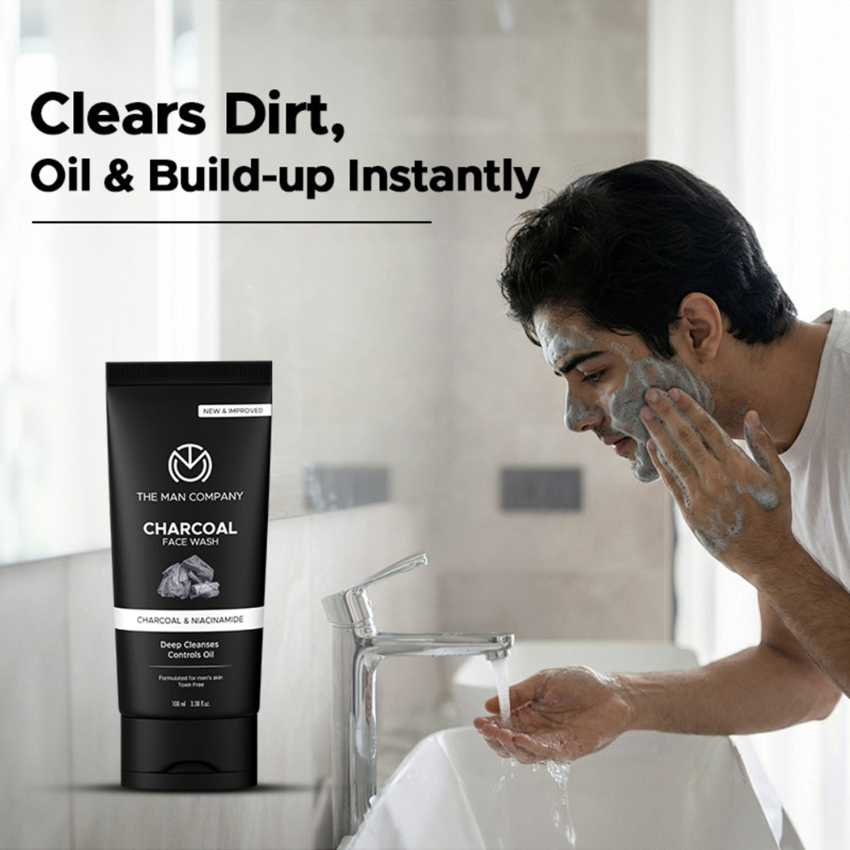 The Man Company Charcoal Face Wash For Men with Charcoal & Niacinamide