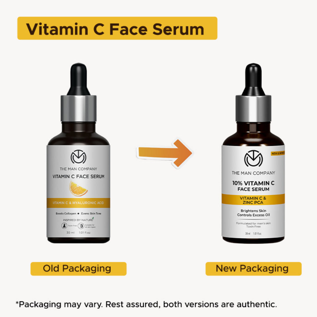 The Man Company 10% Vitamin C Face Serum For Man with Stable Vitamin C & Zinc PCA