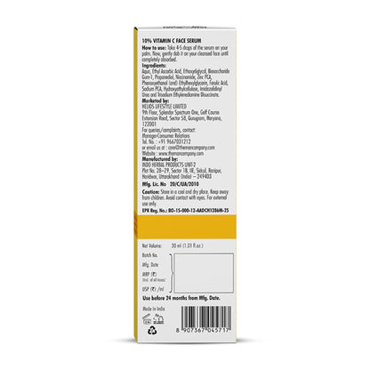 The Man Company 10% Vitamin C Face Serum For Man with Stable Vitamin C & Zinc PCA