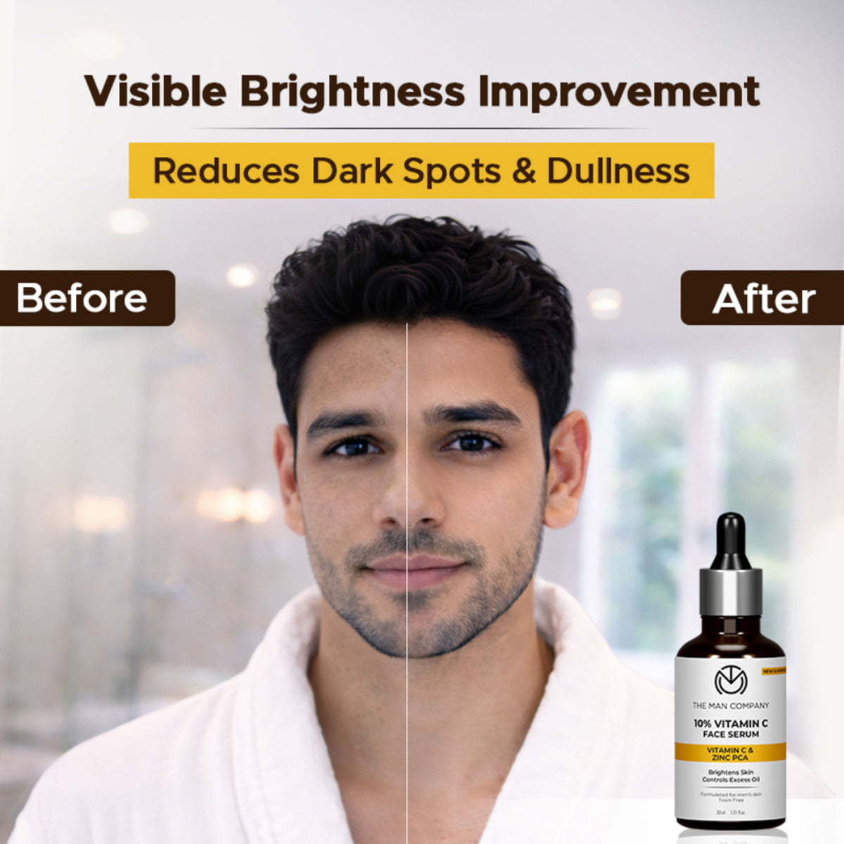 The Man Company 10% Vitamin C Face Serum For Man with Stable Vitamin C & Zinc PCA
