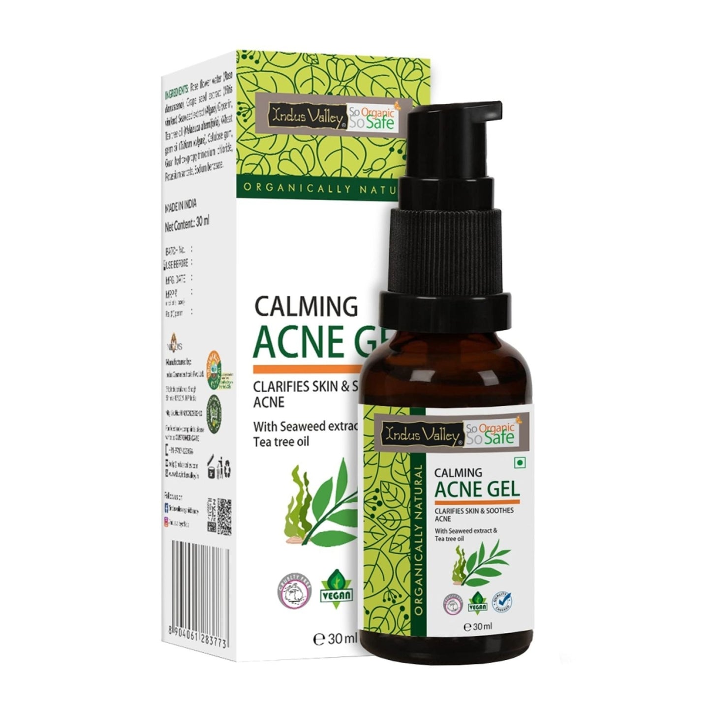 Indus Valley Acne Gel Seaweed & Tea Tree Anti Acne, Oil Control & Soothing